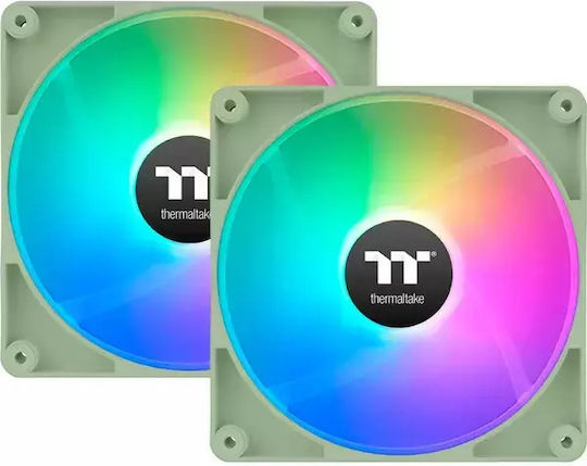 Thermaltake CT120 Reverse Blade Case Fans 2000rpm with ARGB Lighting 2pcs Matcha Green