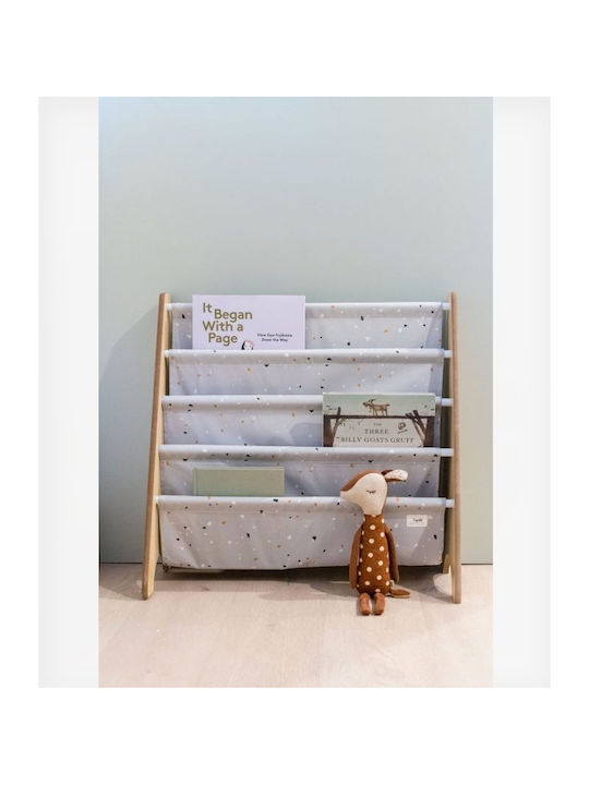Kids Wooden Bookcase Gray 25.4x25.4x61cm
