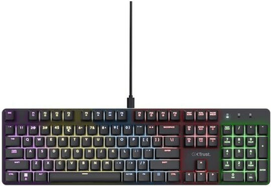 Trust GXT 871 Zora Gaming Μηχανικό Πληκτρολόγιο με RGB φωτισμό (Αγγλικό US)