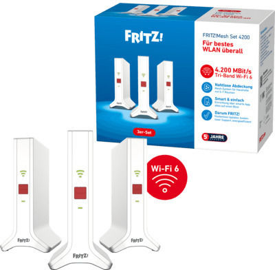 AVM 20003107 WiFi Mesh Network Access Point Wi‑Fi 6 Dual Band (2.4 & 5GHz) in Triple Kit