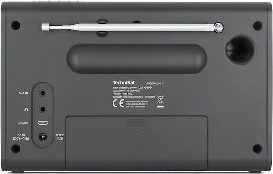 Technisat DigitRadio 217 Φορητό Ραδιόφωνο Ρεύματος / Μπαταρίας DAB+ με Bluetooth Μαύρο