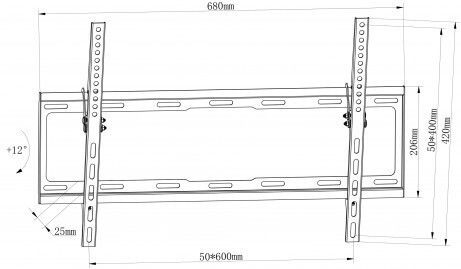 Bracket LCD 5060 Βάση Τηλεόρασης Τοίχου έως 62" και 45kg