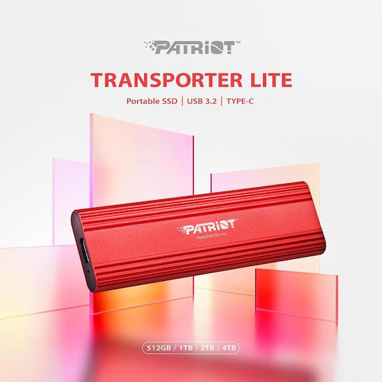 Patriot Transporter Lite USB-C External SSD 512GB Red