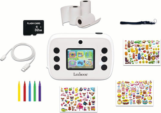 Lexibook StarCam Print Kinderkamera mit Thermodruck Weiß