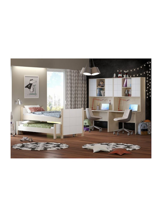 Kids Wooden Shelf Cosy White 118x30x120cm