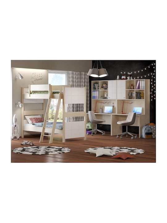 Kids Wooden Shelf Cosy White 118x30x120cm