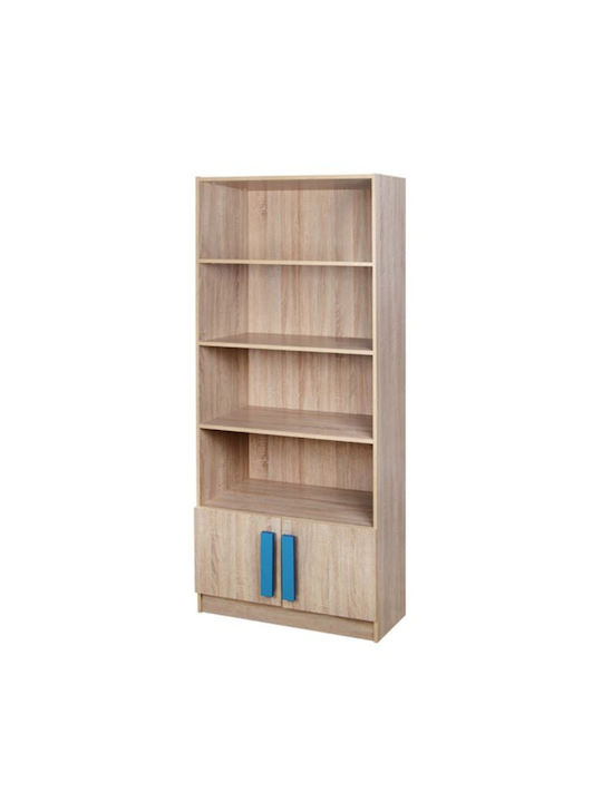 Kids Wooden Bookcase Playroom Beige 80x35x180cm