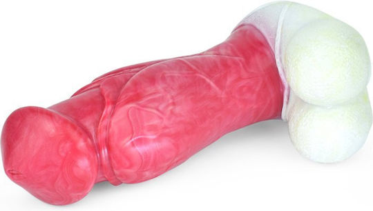 Kinksters Realistic Dildo with Scrotum Red