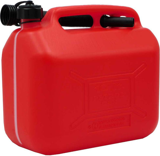 Eval Fuel Can Double Compartment Plastic with Extension Tube 10L Red