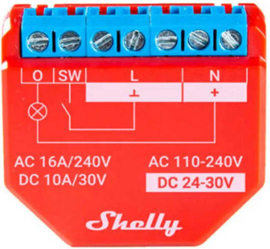 Shelly Plus 1PM Smart Switch Dimmer 1 Καναλιού Wi-Fi & Bluetooth 16A