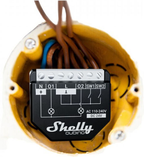 Shelly Wave 2PM Intelligenter Schalter Dimmer 2 Kanäle Wi-Fi Z-Wave & RF 16A 2 Stück