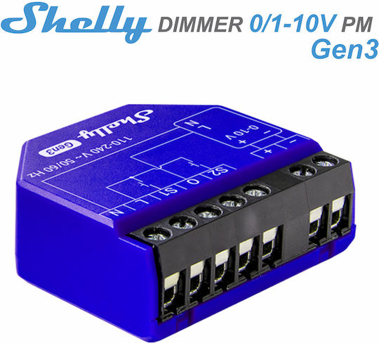 Shelly Plus 0/1-10V Dimmer GEN3 Smart Switch Dimmer 1 Channel Wi-Fi Bluetooth & RF 16A With Neutral