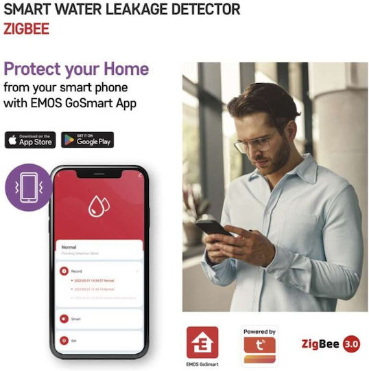 Emos Wireless Water Leak Detector Battery ZigBee with Siren