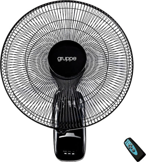 Gruppe FW40-902R Επαγγελματικός Ανεμιστήρας Επιτοίχιος 60W Διαμέτρου 40cm με Τηλεχειριστήριο