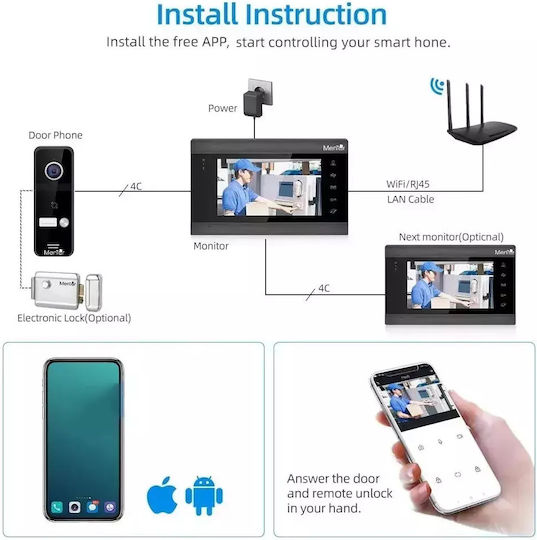 Clopoțel Fără Fir Compatibil Cu Alexa și Apple HomeKit Negru