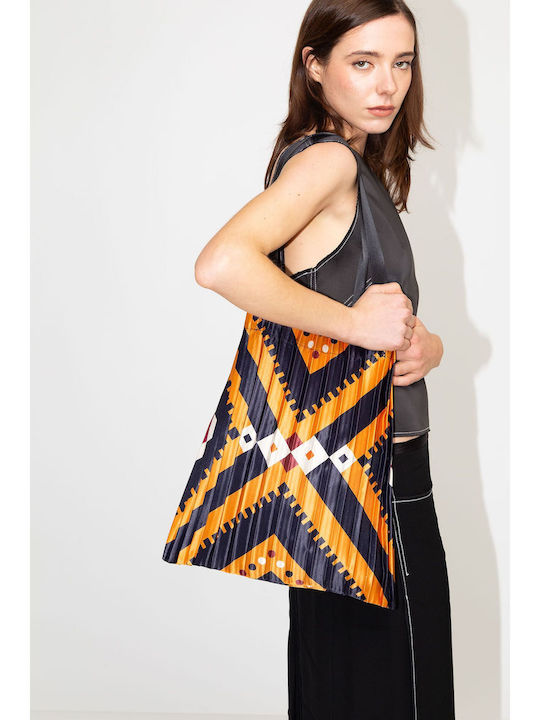 Tote Bag Pleated Alghero Polyester Satin Shopping Bag 40 X 48 Cm