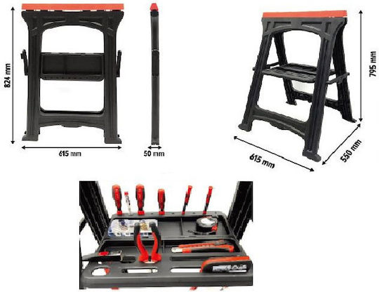 Kraft & Dele Șevalet Plastic cu Greutate Maximă Suportată 170kg 2buc
