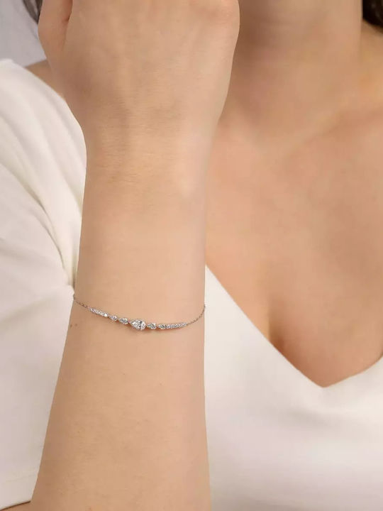 Set with Necklace , Earrings & Ring from White Gold 14K with Stones