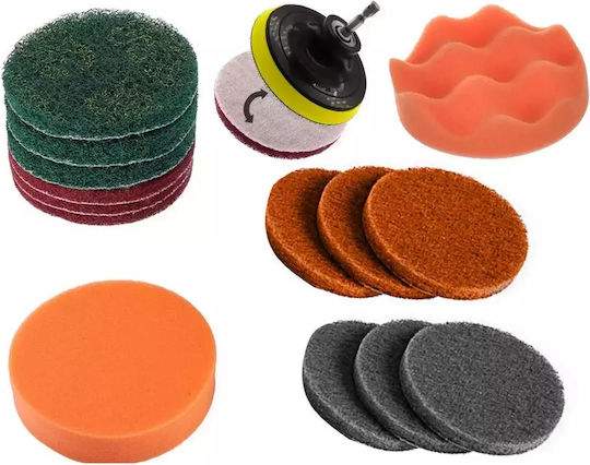 Set Cleaning Polishing Sponges Brushes Drill Screwdriver 23 Pieces Aria Trade