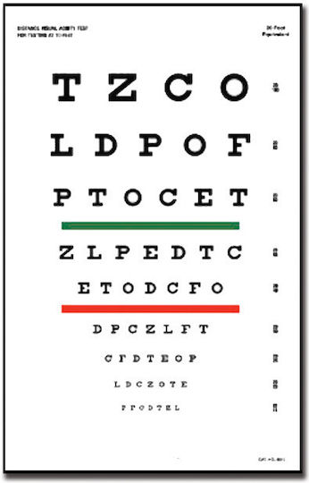 Gima Snellen Optometrie-Karte