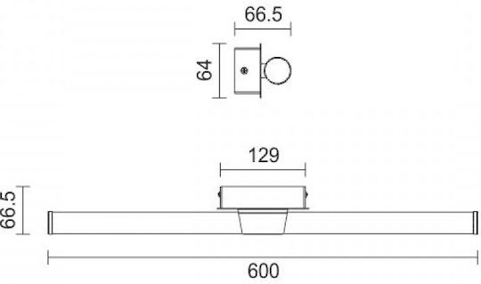 Spot Light Leuchte Badezimmer mit Integrierter LED und Neutralweißes Licht Schwarz