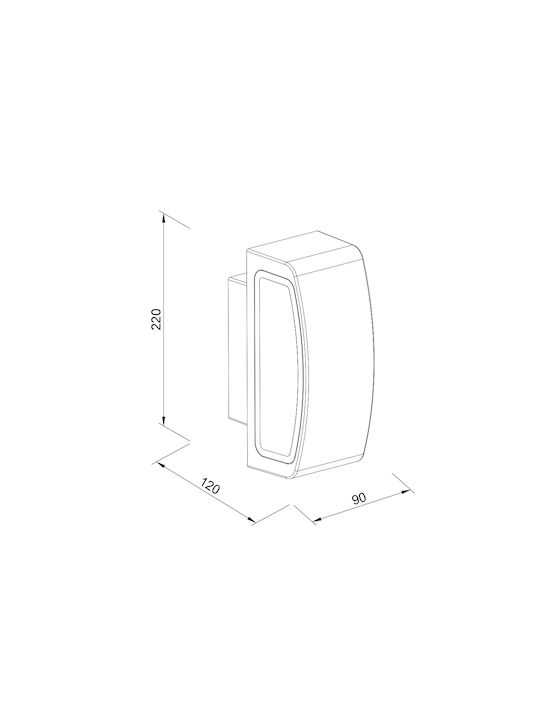 Inlight Wall-Mounted Outdoor Ceiling Lamp E27 IP65 Double Beam 9x9x12cm