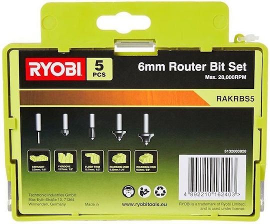 Ryobi Комплект Режещи Аксесоари Инструменти 6мм 5бр