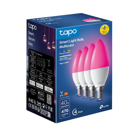 TP-LINK Smart Bulbs LED 4.8W for Socket E14 RGBW 470lm 4pcs
