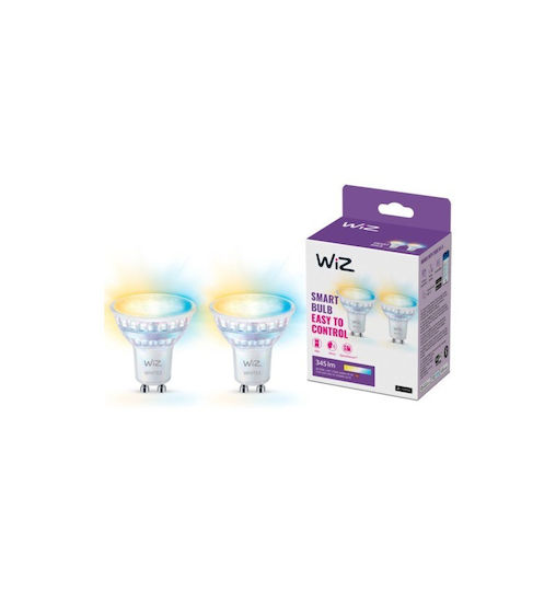 WiZ Smart Bulbs LED for Socket GU10 and Shape PAR16 Adjustable White Dimmable 2pcs