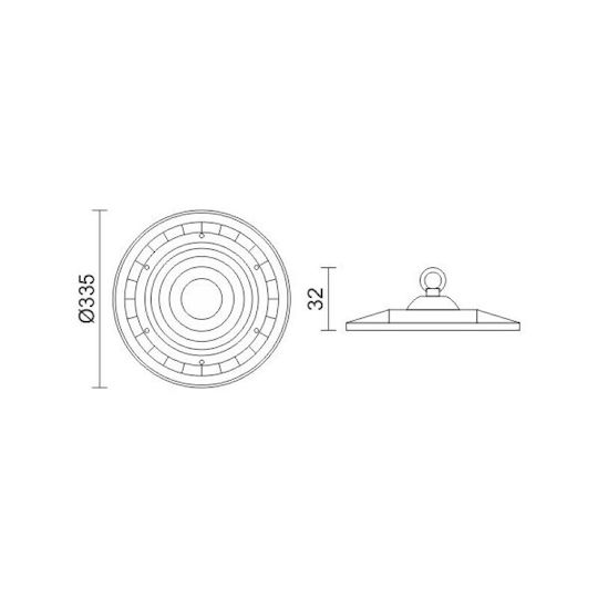 Spot Light Commercial Bell Light 200W Cool White 22000lm with Built-in LED Black