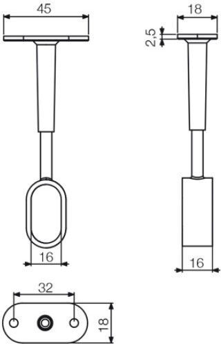 Closed Adjustable Ceiling Support Oval Tube Chrome Mafos 230-151