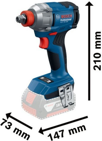 Bosch 06019N2100 Brushless Impact Wrench Battery 18V Solo with Socket 1/2" & 1/4"