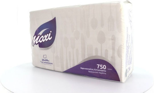 Maxi Napkin 1-Ply White 24x23cm 750pcs