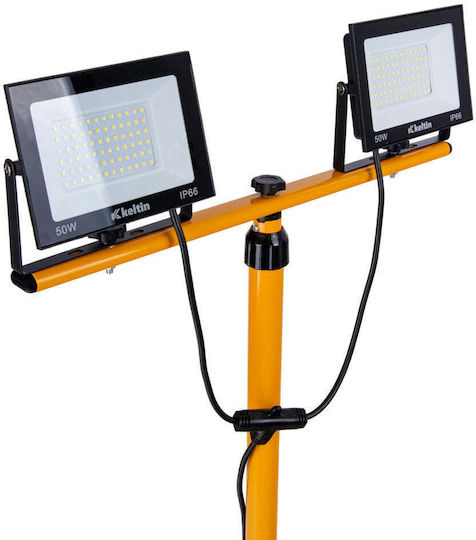 Led Projector 2 X 50 W Telescopic Tripod Cool White 6500 K Keltin K02053