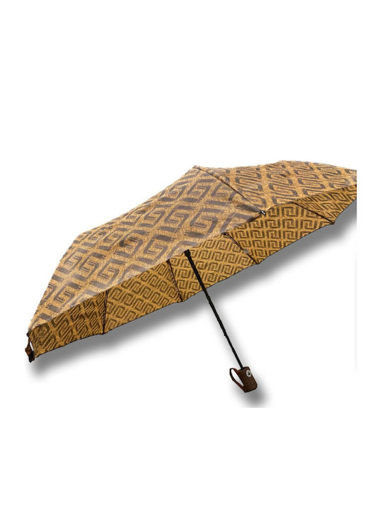 Rain Windproof Automatic Umbrella Compact Brown