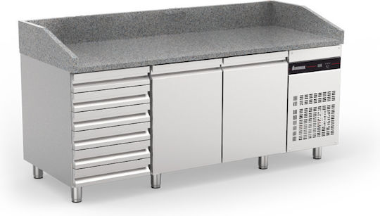 Inomak Английски превод: Stainless Steel Refrigerator Counter with 2 Doors and Cooling Machine L202xW80xH87.3см