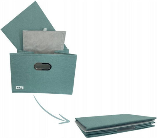 Ordinett Italy Stoff Aufbewahrungsbox für Kleidung in Grün Farbe 29.5x22.5x16.5cm 1Stück