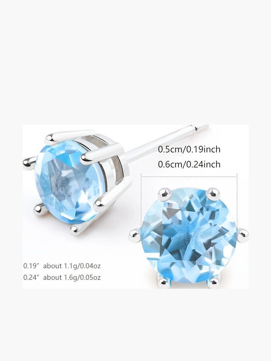 By Queen Silver Stud Earrings Topaz