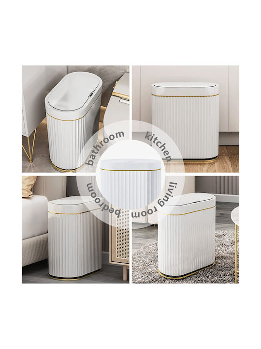 Home Use Waste Bin Waste Plastic with Photocell White 9lt 1pcs