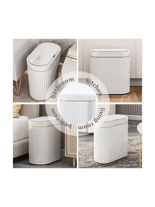 Home Use Waste Bin Waste Plastic with Photocell White 9lt 1pcs