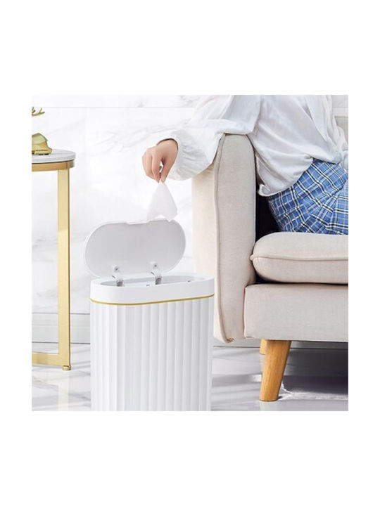 Home Use Waste Bin Waste Plastic with Photocell White 9lt 1pcs