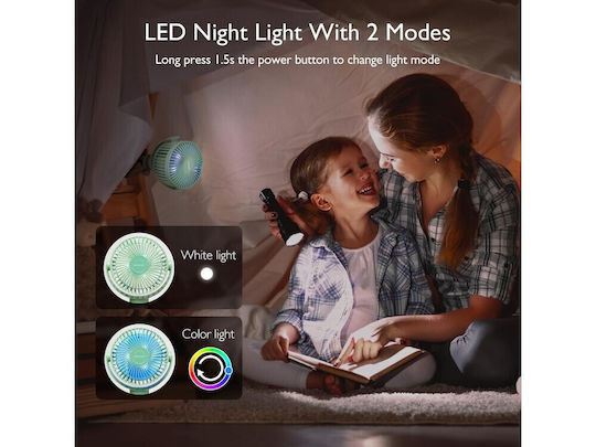 Momcozy Ventilator Portabil Pentru Cărucior 4 Viteze Led Mâner Flexibil & Durata Bateriei Până La 27 Ore