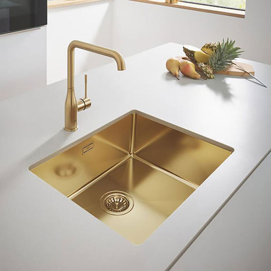 Grohe 31574GN1 Chiuvetă De Bucătărie Sub Masă Inox Periat Cu Robinet L55xL45cm Auriu Grohe 31574GN1 Chiuvetă De Bucătărie Sub Masă Inox Periat Cu Robinet L55xL45cm Auriu