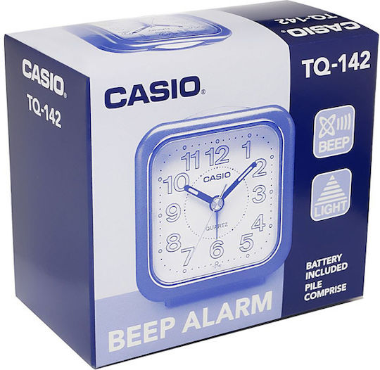 Casio Casio Tabletop Clock with Indicators Plastic with Alarm Clock Blue TQ-142-2EF