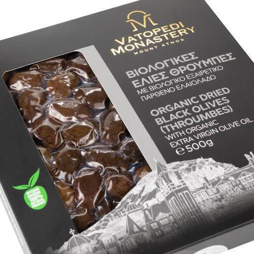 Organic Throubes Olives Ancient Olive Groves of the Holy Monastery of Vatopedi 500g Authentic Product of Vatopedi Monastery Holy Great Monastery Vatopedi Dried-olives_500g