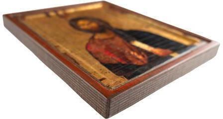 Jesus Christus Gravierte Holz Gealterte Ikone Leinwand Goldener Hintergrund Authentisches Produkt des Vatopedi-Klosters Heiliges Großkloster Vatopedi 30405000028334 22 x 18 cm