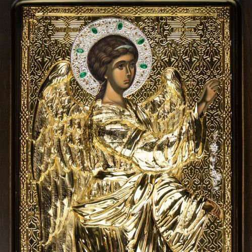 Diptych of the Annunciation of the Theotokos Wooden Icon Gold Background 42 X 21 Cm Authentic Product of Vatopedi Monastery Holy Great Monastery Vatopedi Imv_28803