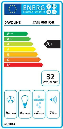 Davoline Tate Șemineu Hotă 90cm Negru