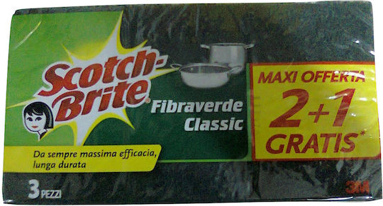 Scotch Brite Kitchen Sponge for Dishes Multicolour Classic 3pcs