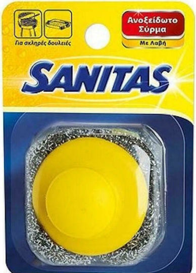 Sanitas Heavy Duty General Use Sponge with Handle Yellow
